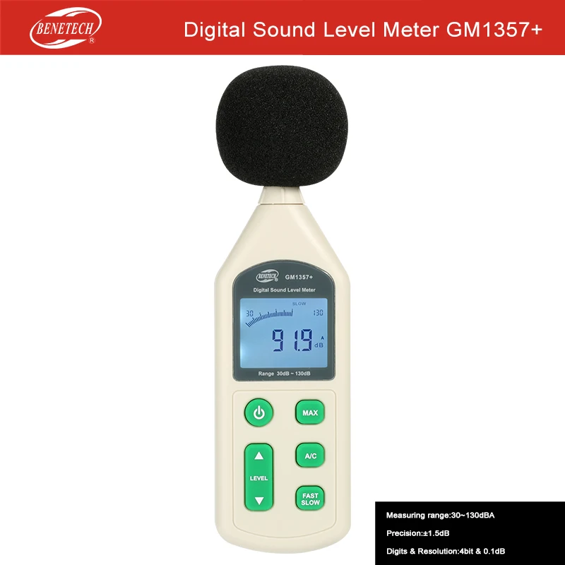 

Digital DB Sound Level Meter Decibel noise meter GM1357 PLUS WITH LCD