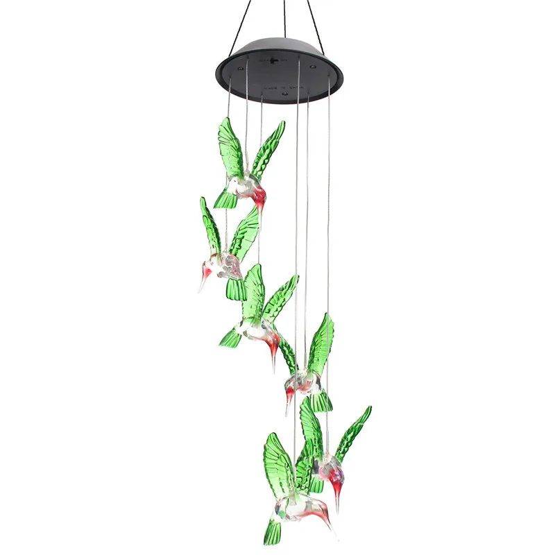 

Mising Solar Humming Bird LED Light Yard Led Outdoor Solar Power Garden Light Solar Power Path Decoration Wind Chime Lamp