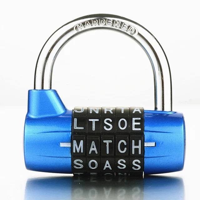 Buy Gym Locker Lock, Kingo 5 Group Letter Combination Lock Padlock Blue Silver