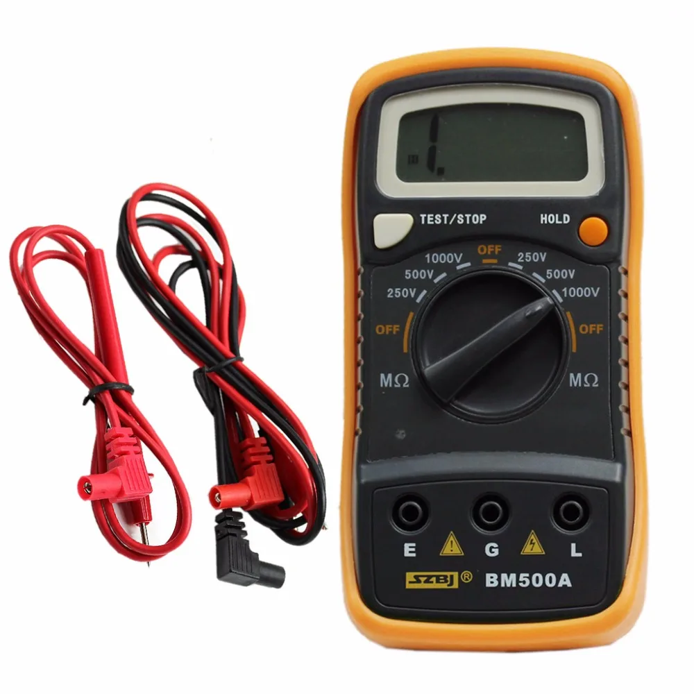 Discount 1000V BM500A 1999M Digital Insulation Resistance Tester Meter