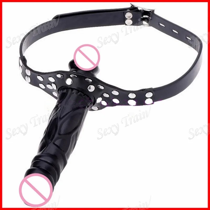 Lesbian-Double-Headed-Dildo-Realistic-Penis-Strap-on-dildo-toys-adult-Anal-dildo-Mouth-Gag-Leather (3)