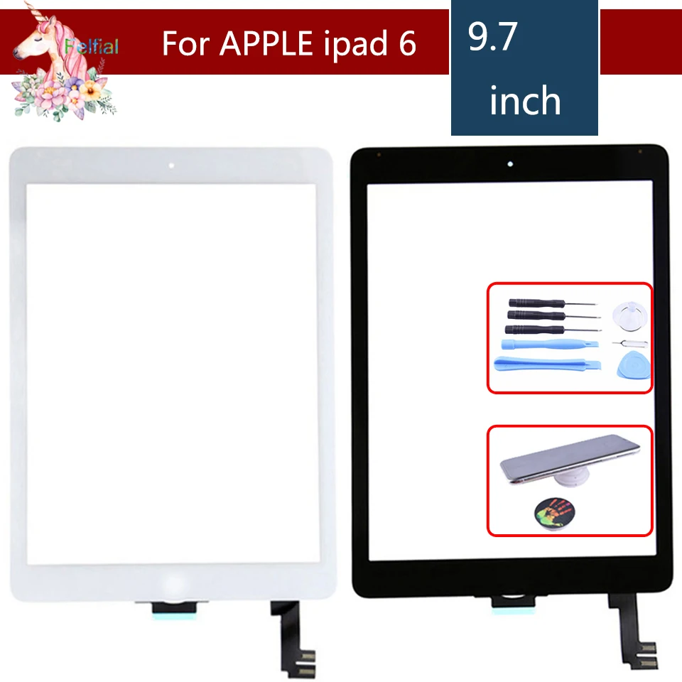 Для Apple ipad 2 3 4 5 6 ipad Air 1 2 сенсорный экран с кнопкой Home и клеевым дигитайзером Замена переднего стекла