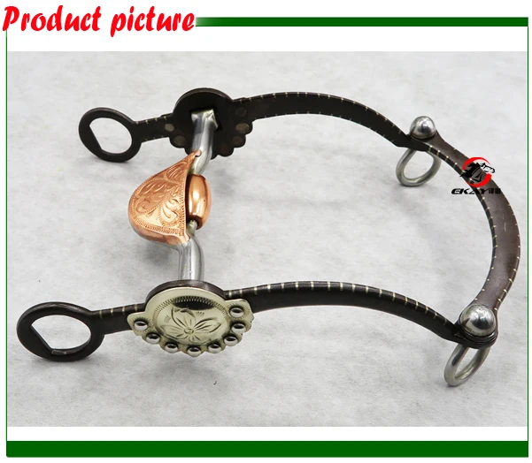 

Free shipping antique western bit. SS port mouthpiece w/copper barrels,cheek with GS trims&dots(BT1148)