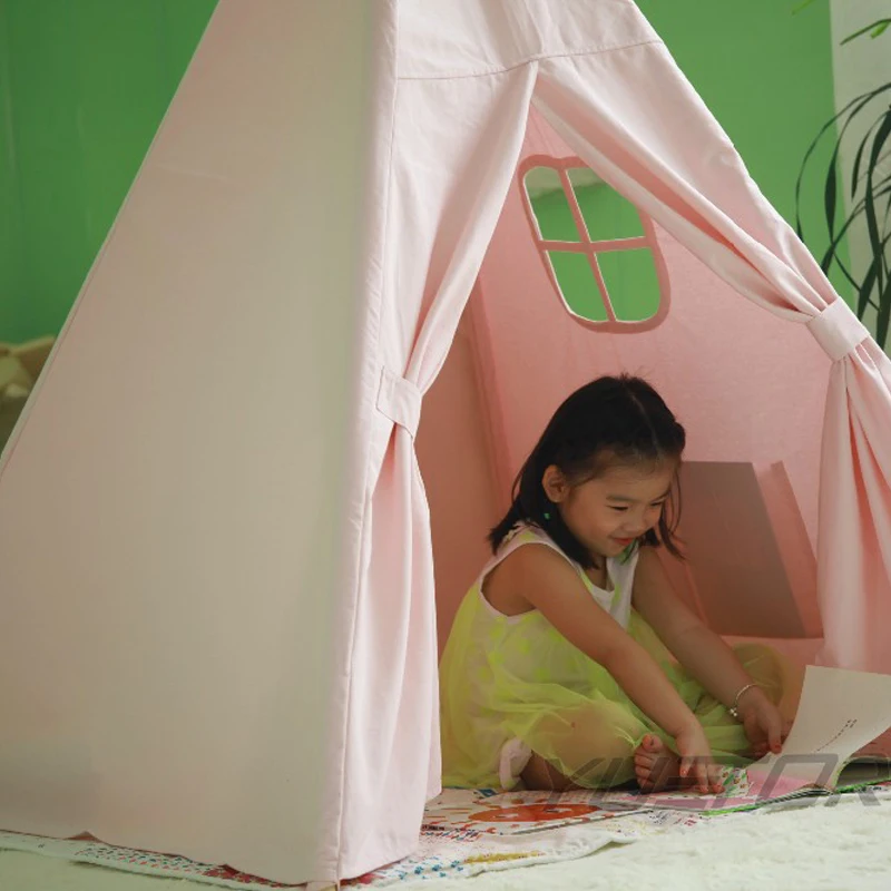 

100% cotton canvas children teepees kids tipi tent white play house for baby room playhouse indoor indian tents