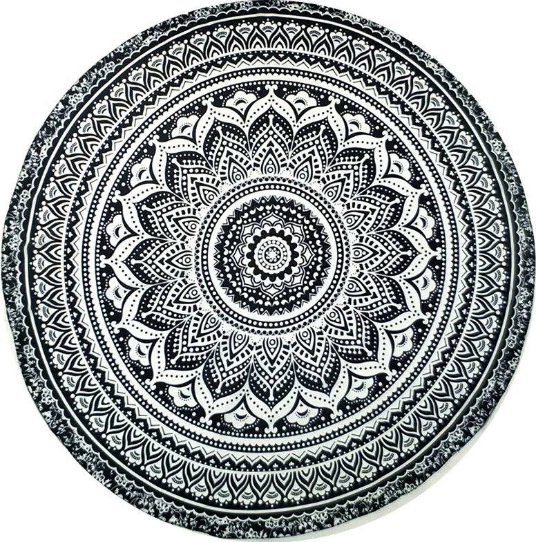 

Diameter 140cm Smiry Mandala Indian Style Short Plush Tapestry Religion Sun Printing Wall Hanging Yoga Mat