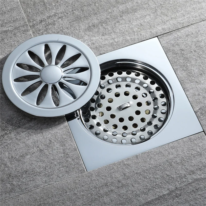 High Quality Brass Shower Kitchen Floor Drain Anti-odor Deodorization Type Square Bathroom | Обустройство дома