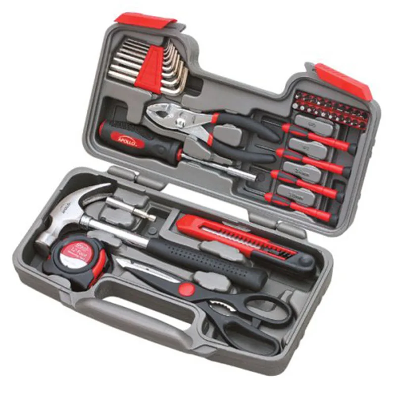 39 Piece General Repair Hand Tool Set with Tool Box Storage Case