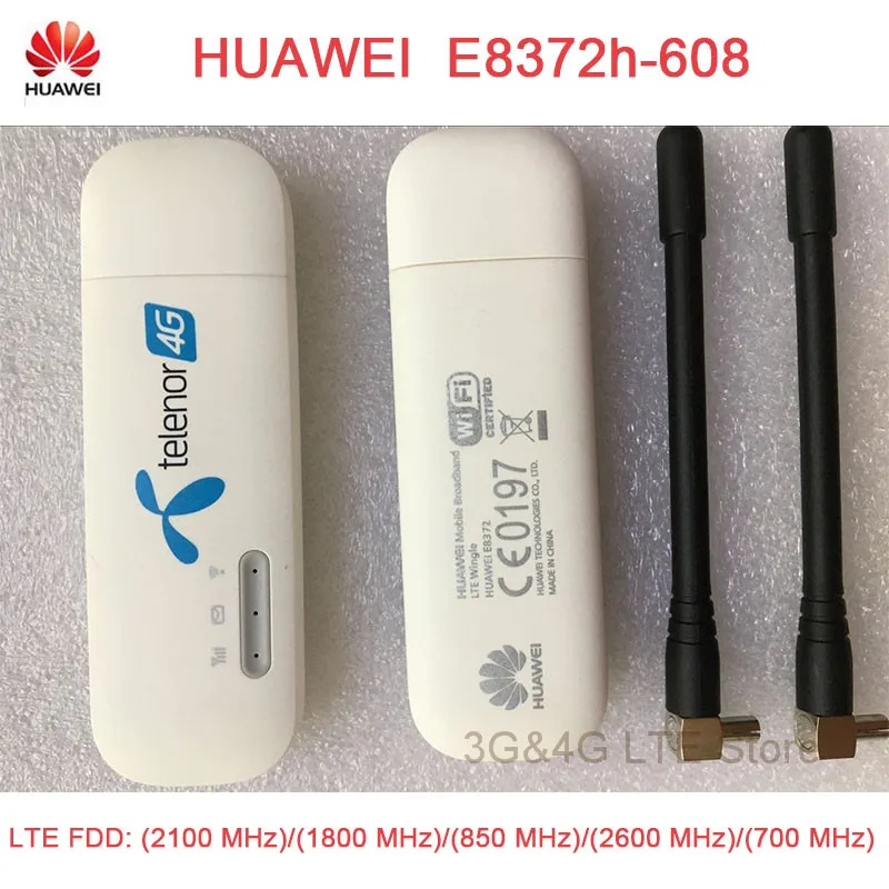 

(+2pcs antenna )Unlocked New Huawei E8372 E8372h-608 4G LTE 150Mbps Wireless USB WiFi Modem