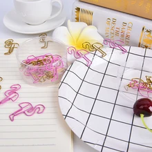 Сладкая розовая Закладка в виде фламинго, скрепка для бумаги, школьные офисные принадлежности, Escolar Papelaria 24 шт./партия