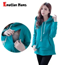 Emotion Moms New Winter pregnancy Maternity Clothes Nursing tops for Pregnant Women Breastfeeding Hoodie sweater Maternity tops