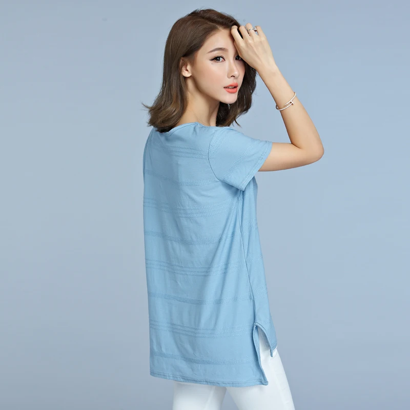 2018 verano mujeres camisetas Casual rayas manga corta Camiseta mujeres Tops más tamaño suelto Mujer camisetas Camiseta mujer 2018 verano mujeres camisetas Casual rayas manga corta Camiseta mujeres Tops más tamaño suelto Mujer camisetas Camiseta mujer
