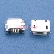 100 шт./лот разъем Micro USB 5pin контакт SMD длинная игла 5pin SMD медная оболочка кудрявый рот для зарядки мобильного телефона