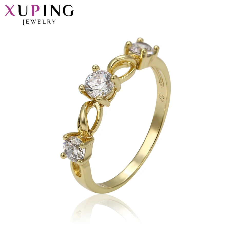 

Xuping Elegant Popular Fashion Style for Women Light Yellow Gold Color Plated Rings Jewelry Christmas Gift S64-9-14373
