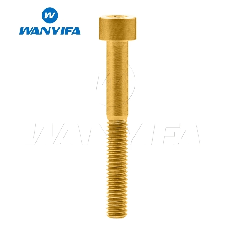 Wanyifa M6x10 15, 16, 18, 20, 25 30 35, 40 45 50 55 60 мм DIN912 клеймо Винт С Титановым болтом для велосипеда портативный складной велосипед езда на велосипеде - Цвет: M6x50 Gold