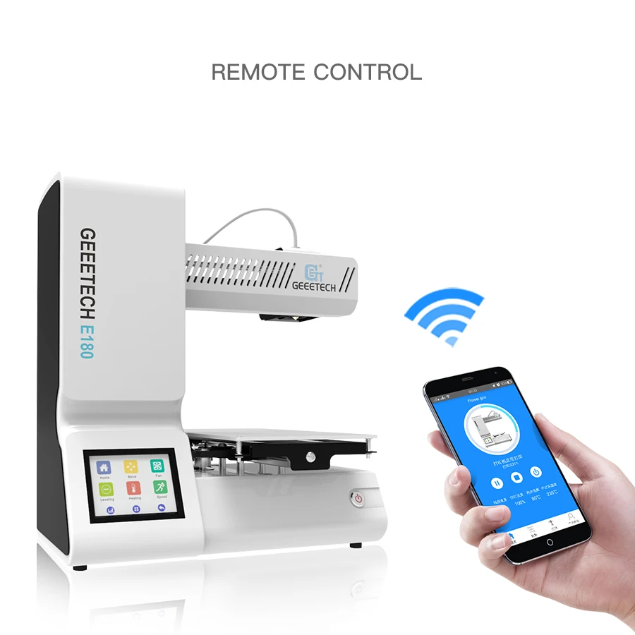 

Geeetech Open Source E180 3D Printer Wifi Connectivity and Full Color Touch Screen High Precision 2018 Hot Sale 3d printers