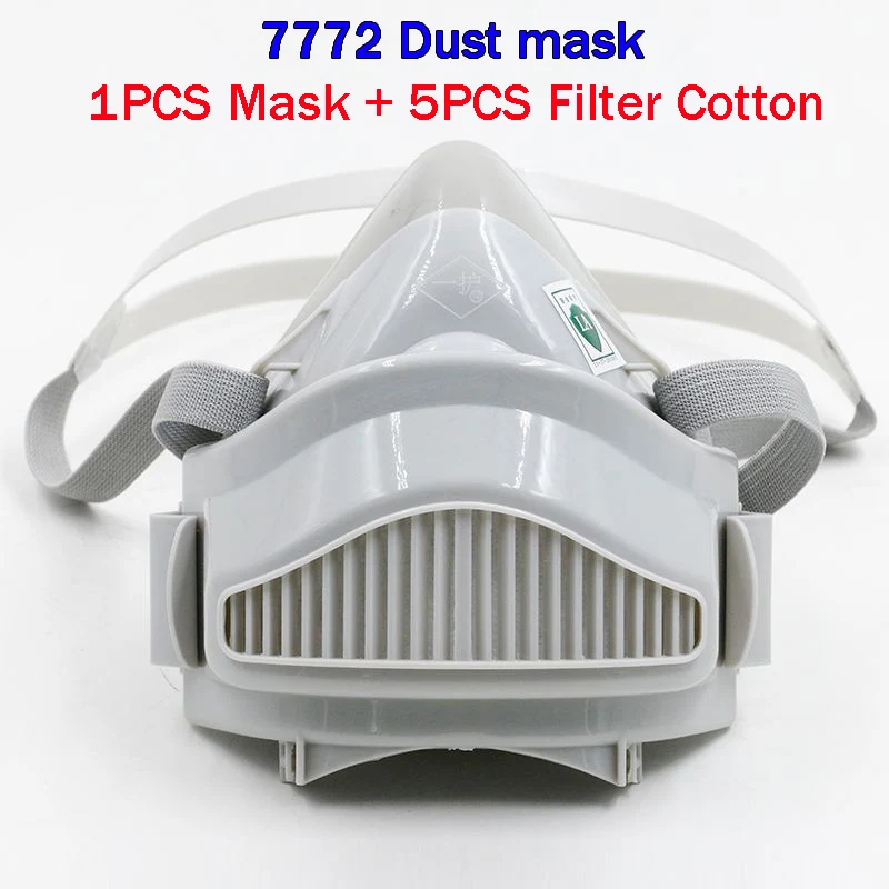 

YIHU 7772 respirator dust mask white Large size Silicone dust mask PM2.5 dust smoke anti pollution safety protect mask