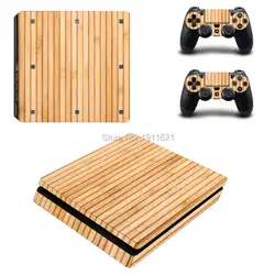 ОСТ Стикеры древесины Стикеры Обложка Protector кожи для Sony PS4 Slim консоли и для PS4 Slim контроллер игры аксессуары