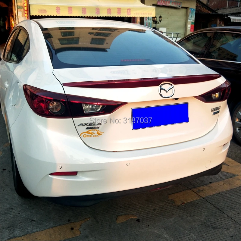 

For Mazda 3 Axela 2014 2015 2016 2017 Car Tail Wing ABS Plastic Rear Roof Spoiler Wing Trunk Lip Boot Cover Car Styling