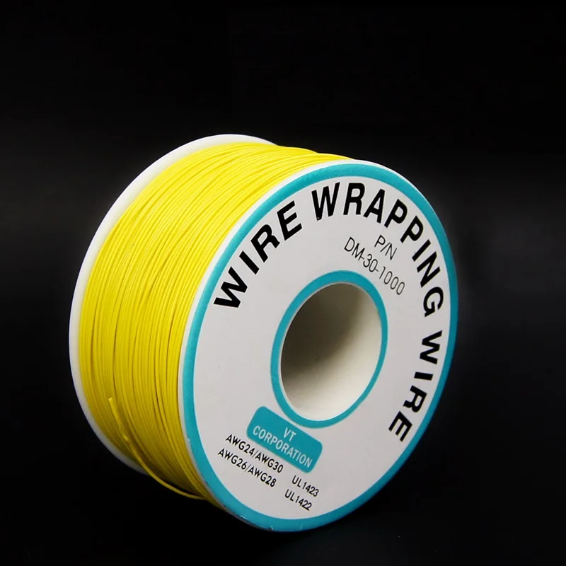 

EziUsin Welding cable PCB Jumper Circuit Board 0.2mm Wire-Wrapping Electronic Wire 30AWG Cable 250m Yellow 30AWG 0.5mm