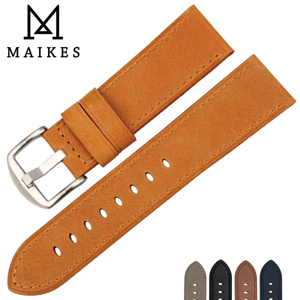 Ремешок для часов MAIKES из натуральной кожи мягкий браслет аксессуары 22 мм 24 Rolex Tudor|Ремешки часов| |