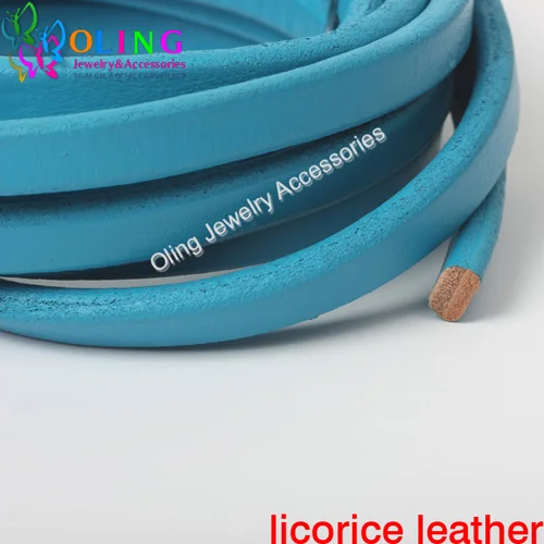 Joyeria DIY 25 см/многоцветная нить 10*6 мм настоящая лакричная кожа шнуры поставки провода/шнур для женщин браслет браслеты ювелирных изделий - Цвет: 25cm sky blue