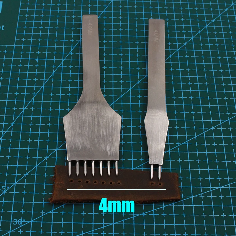 Новейший инструмент для пробивания кожи, Круглый долото, 3 мм и 4 мм, расстояние 2+ 7 Зубцов, ручная работа