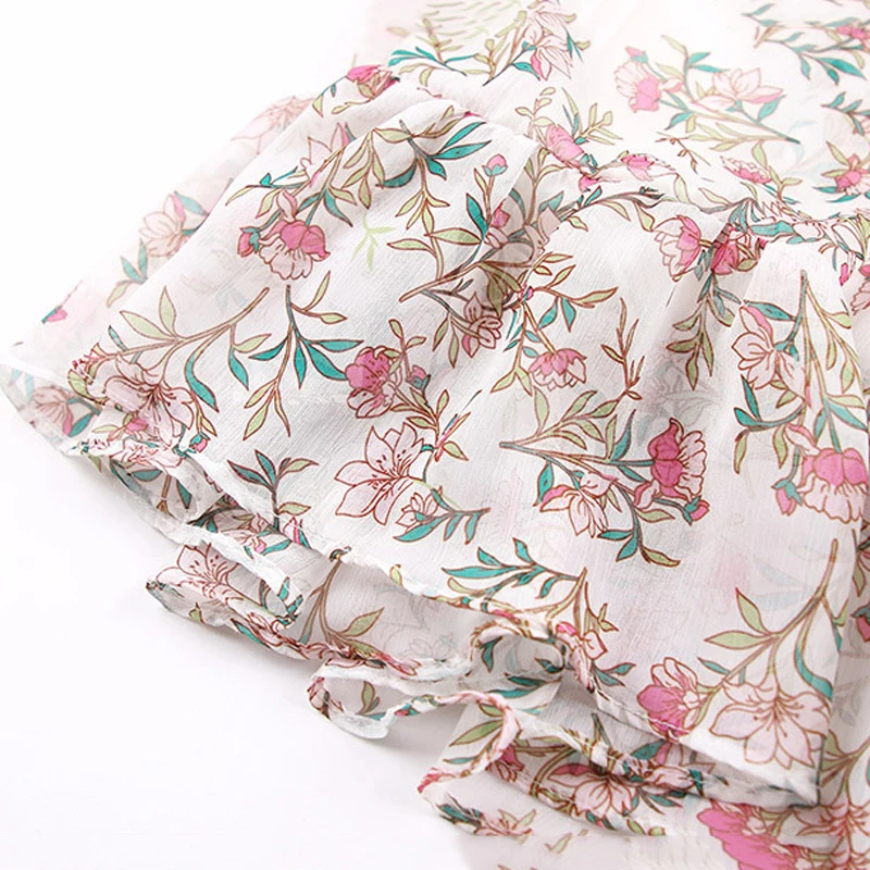 Boho женское летнее шифоновое платье с v образным вырезом и бантом расклешенными