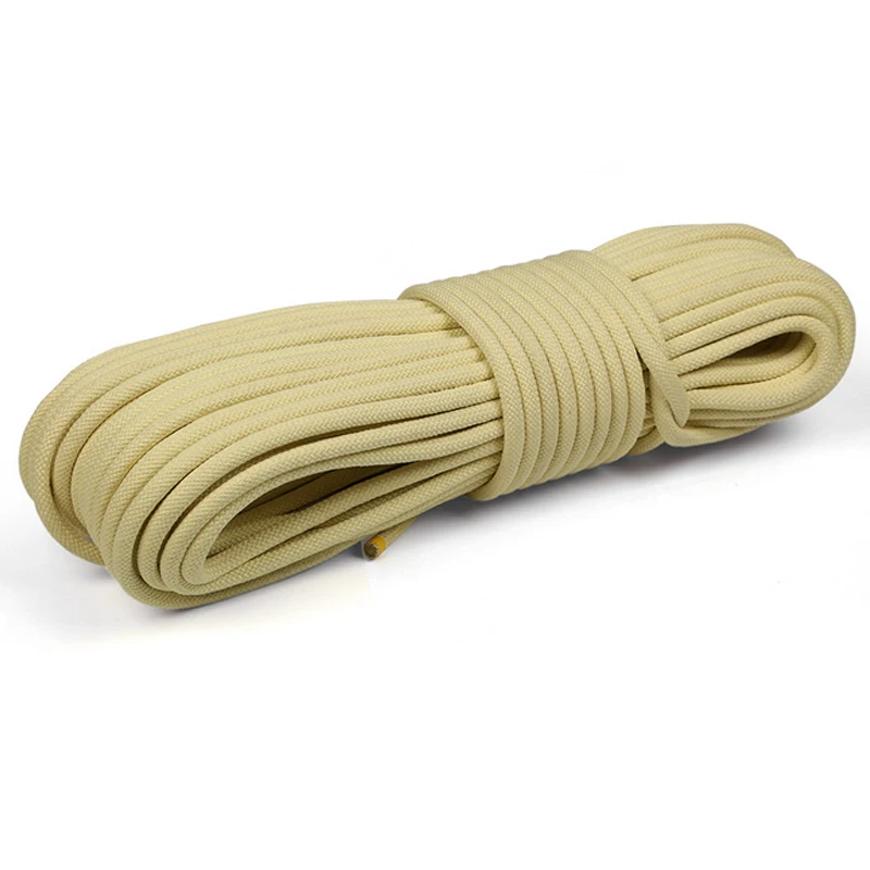 

P103-8mm Static rope high temperature fire escape safety ropes wear downhill caving climbing rope 10m/15m