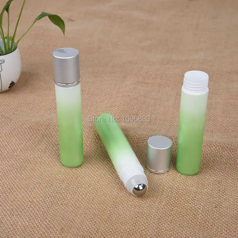 

35ML Green Shades Gradient Roll on Bottle, Antiperspirant Roller Bottle, 35g Big massage bead Cosmetics Roll-on Bottles, 20pcs