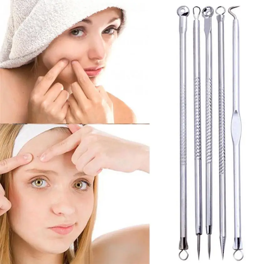 

5 Pcs Pimple Blemish Comedone Acne Extractor Remover Tool Set L118