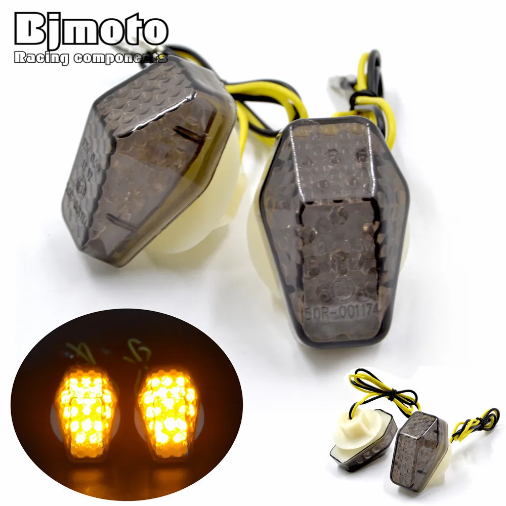 Best Bjmoto EMARK Motorcycle Turn Signal Light Motocicletas LED Amber Indicator 12V Chopper Motor Turn Signal for Suzuki Sport Bikes