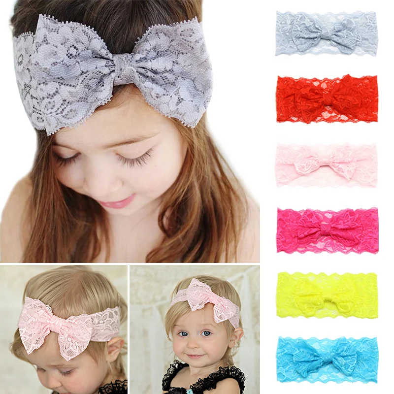 

Sweet Baby Girl Hairband Lace Bow Headwear Chirlden Kids Baby Headwrap Hair Accessories
