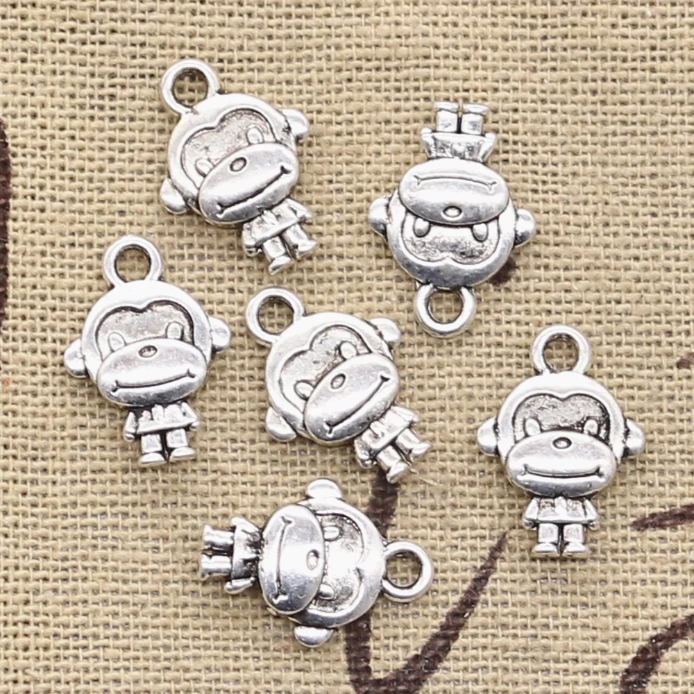 

15pcs Charms lovely monkey 15x11mm Antique Tibetan Silver Pendant Findings Accessories DIY Vintage Choker Necklace