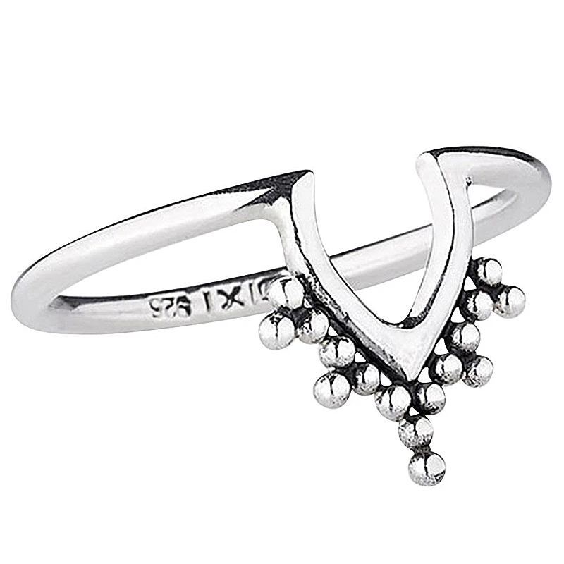 4PCS/Set Vintage Boho Women White Turquoise Silver Knuckle Ring Jewerly