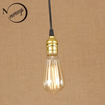

Retro industrial gold pendant lamp E27 220V LED indoor painted hanging light for restaurant bedroom living room kitchen study