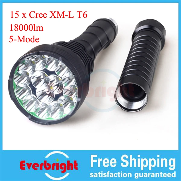 

18000LM LED Flashlight 15x Cree XML XM-L T6 emergency Flash Light Torch 5 modes