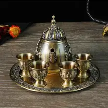 Европейский 6 шт./компл. декоративный бронзовый металлический винный набор бар набор виски Графин виски набор напиток шейкер форвере виски JJ098