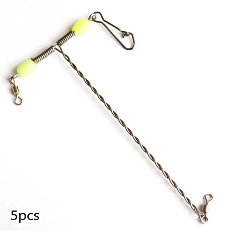 

5Pcs Luminous Beads Balance with Swivel and Snap T-shape Fishing Accessories Connector