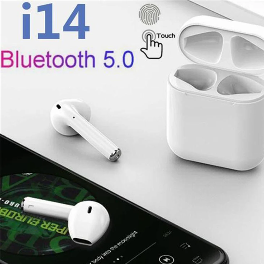 

I14 TWS In-Ear Wireless Bluetooth Headset Earbuds Touch Sports Headphones BT5.0 For Android IOS