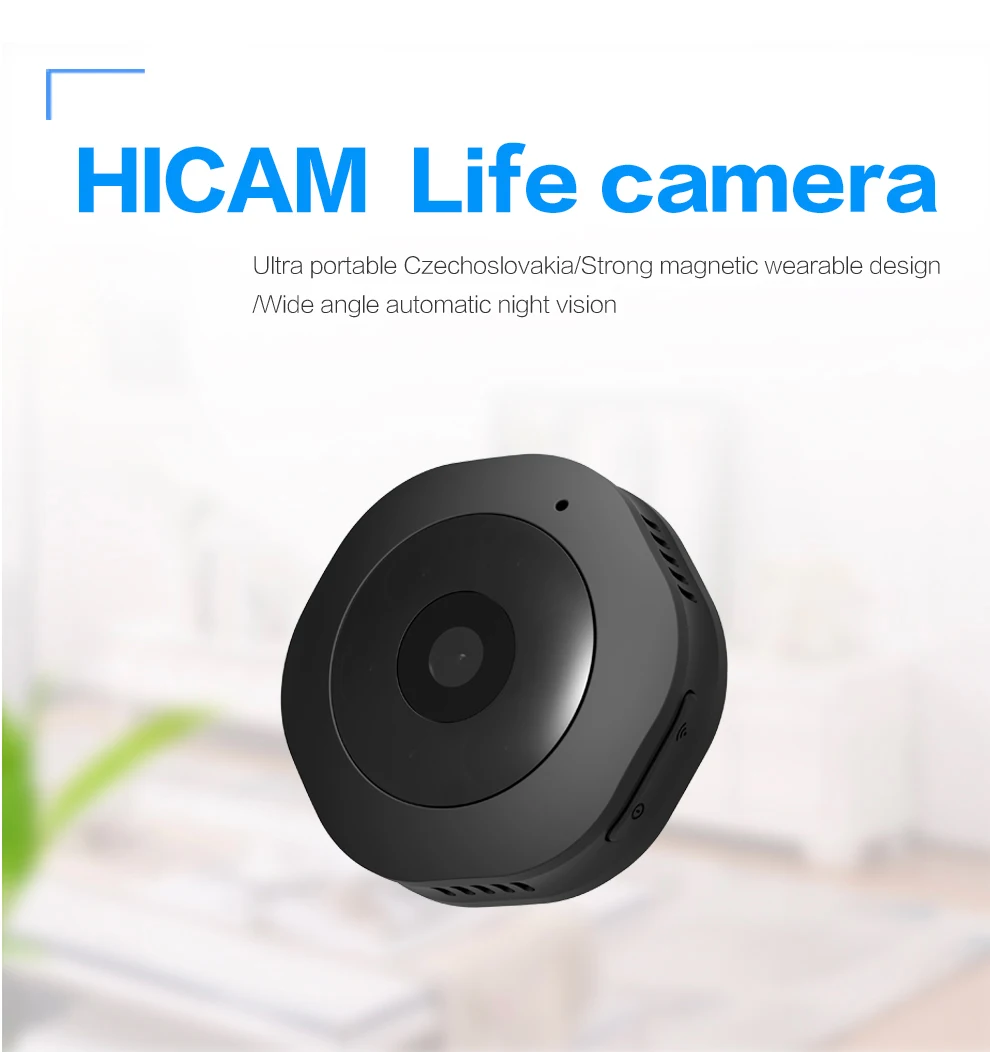Wifi Body Camera IP Cam withe App for iPhone Android Wide Angle Tiny
