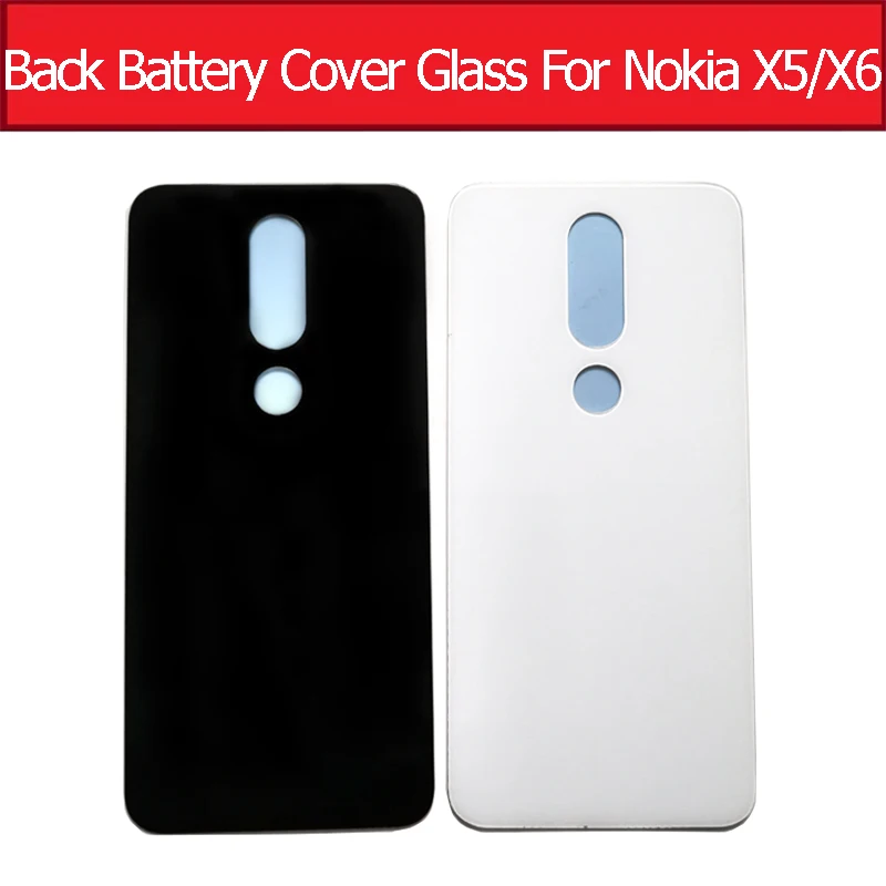 

Back Battery Glass Cover For Nokia X5 5.1 Plus Rear Housing Door Case For Nokia x6 6.1 Plus Replacement Parts Without Logo