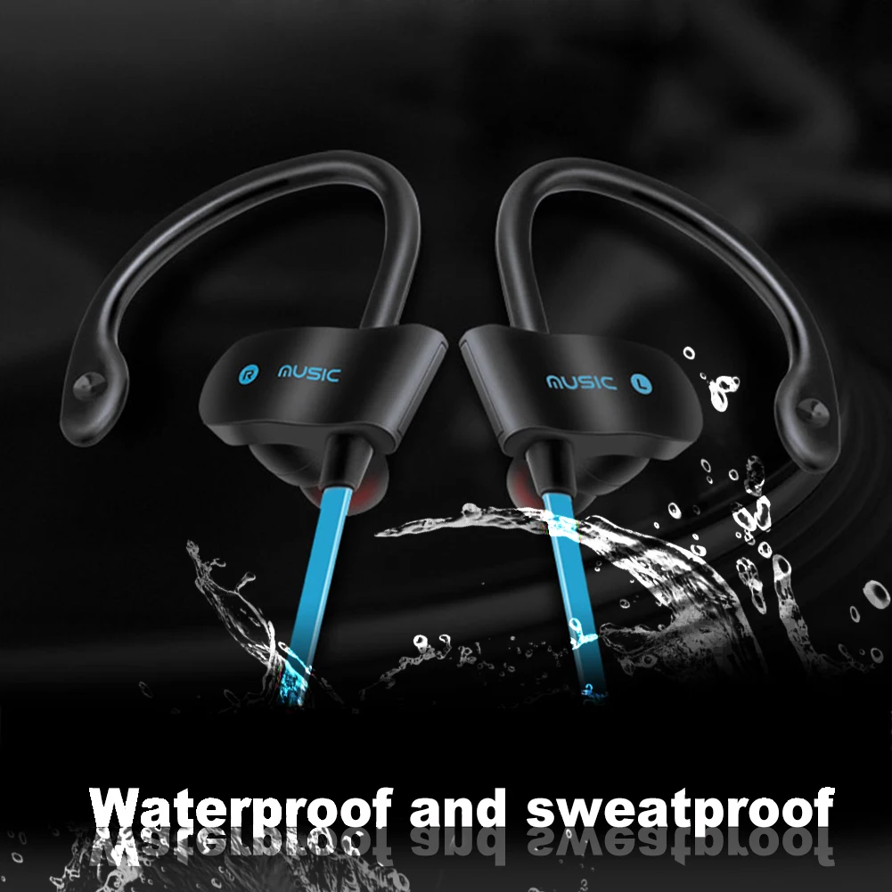 

70cm/2.3 ft Sports Wireless Bluetooth 4.1 Headphone Stereo Earphones Sweat proof Headset With Mic L3FE