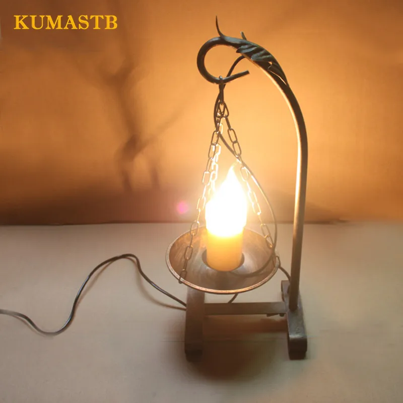 Vintage Loft Iron Table Lamp Art Candle Bedroom Table Light Country Antique Desk Lamp Bar Cafe Retro Desk Light Fixture Vintage Loft Iron Table Lamp Art Candle Bedroom Table Light Country Antique Desk Lamp Bar Cafe Retro Desk Light Fixture