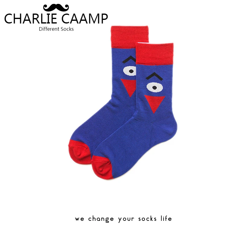 CHARLIE CAAMP 2018 новый хлопок чистый цвет мультфильм большой глаз скейтборд Мода Стиль пара оригинальные носки HY1037