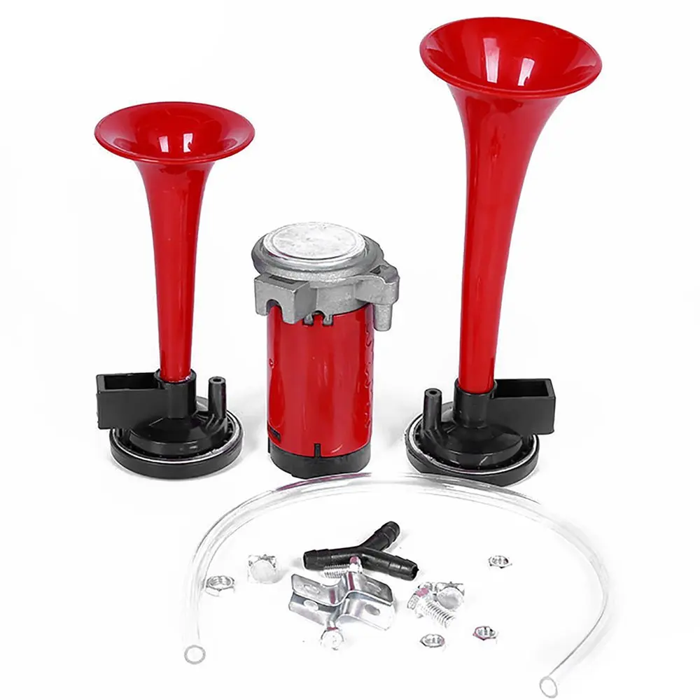 

12v Electric Horn Double Tube Air Horn Car Parts Accessories Practical Durable