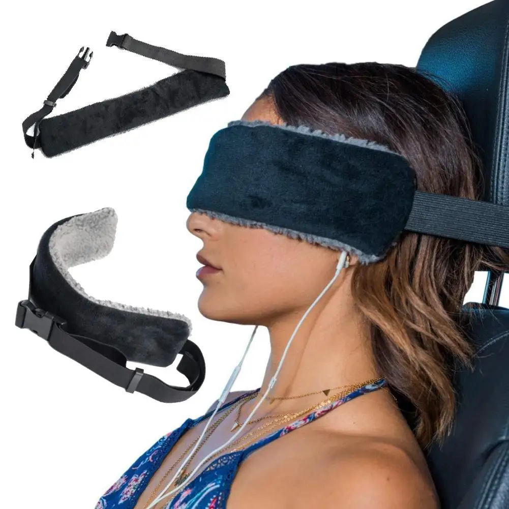 

Multifunction Adjustable Flight Travel Car Seat Head Support Eyeshade Pad Patch