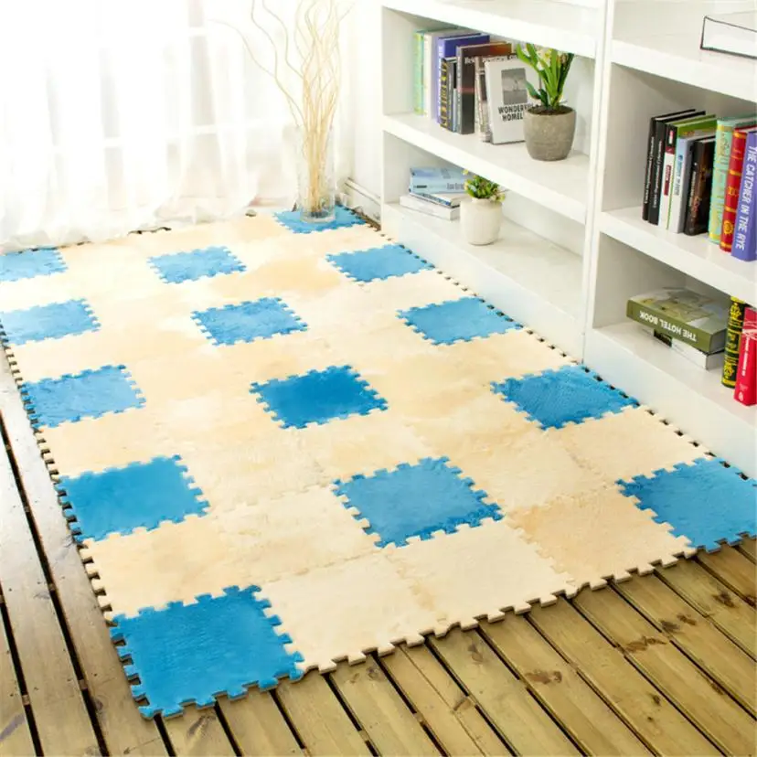 Buy 6 Pc DIY Colorful Puzzle Mat Foam Shaggy Carpet