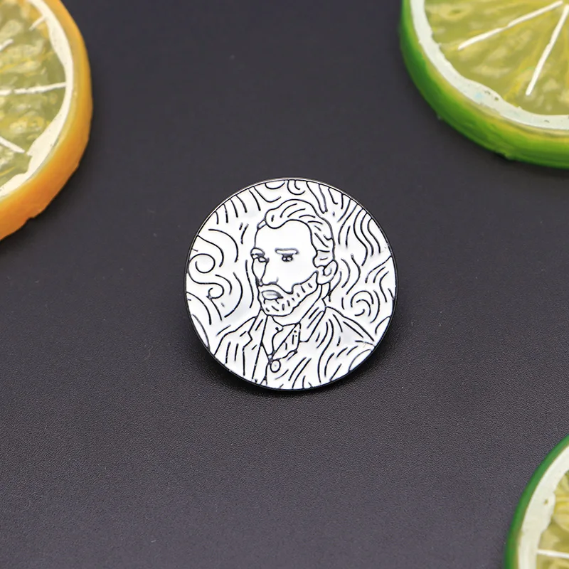 

Painter Self-portrait Brooches Van Gogh Enamel Pin for Kids Lapel Pin Hat Bag Pins Denim Jacket Women Brooch Badge SC4740