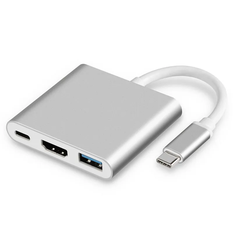 

KuWFi USB HUB Docking Station HDMI Set Line Expansion Usb3.0 Interface PD Fast Charge Interface Three-in-one Expansion Silver