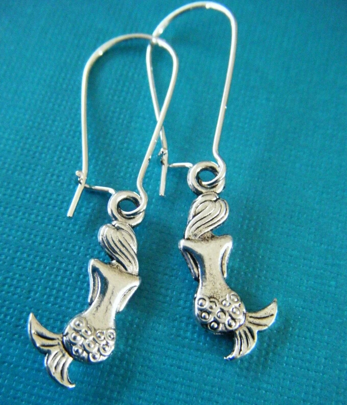 HOT !!! Fashion Jewelry Earrings Small Mermaids Charm Drop Earrings